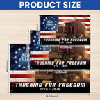 Trucker American Flag, 1776 2026 Trucking for Freedom Grommet Flag