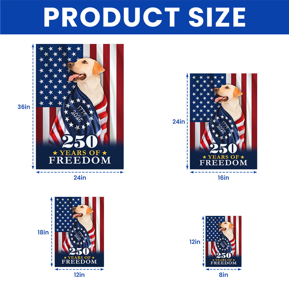 250 Years of Freedom Canvas Wall Art, Labrador Retriever Wrapped in Glory Decor