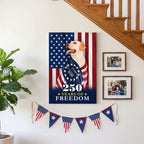 250 Years of Freedom Canvas Wall Art, Labrador Retriever Wrapped in Glory Decor