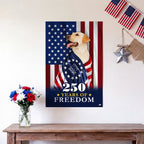 250 Years of Freedom Canvas Wall Art, Labrador Retriever Wrapped in Glory Decor