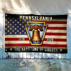 Pennsylvania Flag, 1776 2026 The Keystone of Liberty Grommet American Flag