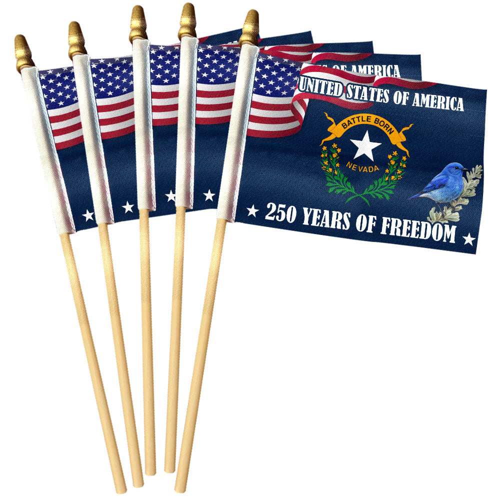 Nevada State Flag, 250 Years of Freedom Nevada State Handheld Flag