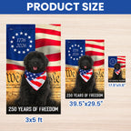 Black Goldendoodle Flag, 250 Years of Freedom American Flag
