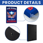 America 250th Canvas Wall Art, God Bless America with Eagle Cross Decor