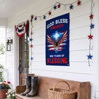 America 250th Canvas Wall Art, God Bless America with Eagle Cross Decor