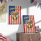 250th Anniversary Canvas Wall Art, Keystone of Liberty Patriotic Decor