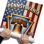 250th Anniversary Canvas Wall Art, Keystone of Liberty Patriotic Decor