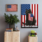 Black Cat Canvas Wall Art, 250 Years of Freedom Historic USA Decor