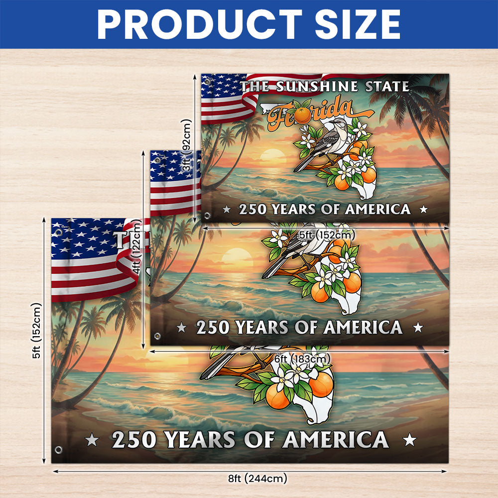 250 Years of America Flag, The Sunshine State Florida Grommet Flag