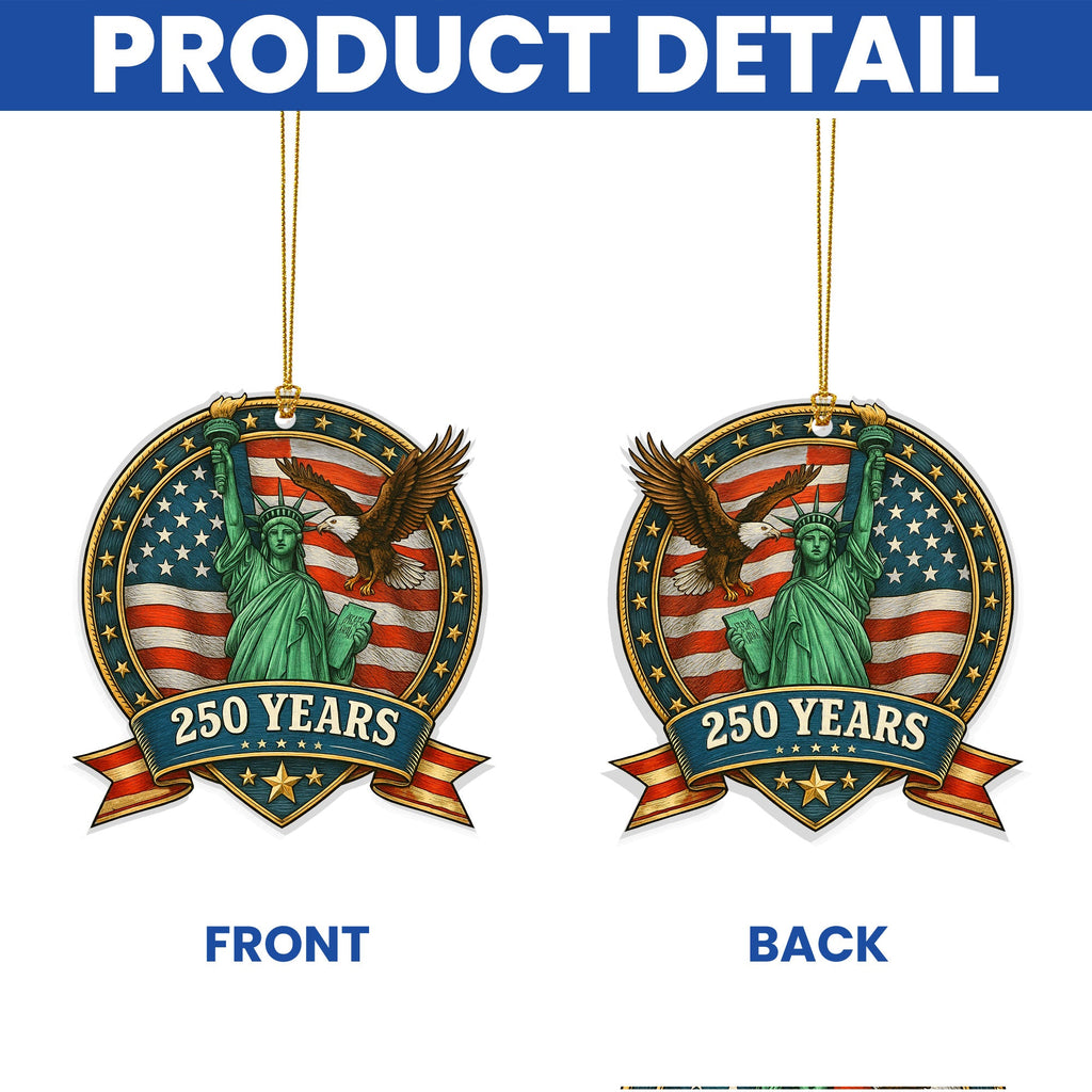 250 Years Ornament | Patriotic Liberty with Eagle Independence Day Decor