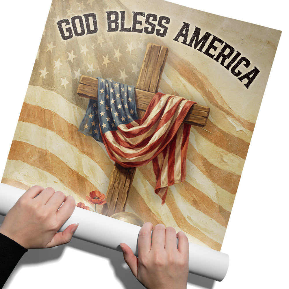 250 Years of Blessing Canvas Wall Art, God Bless America Christian Decor