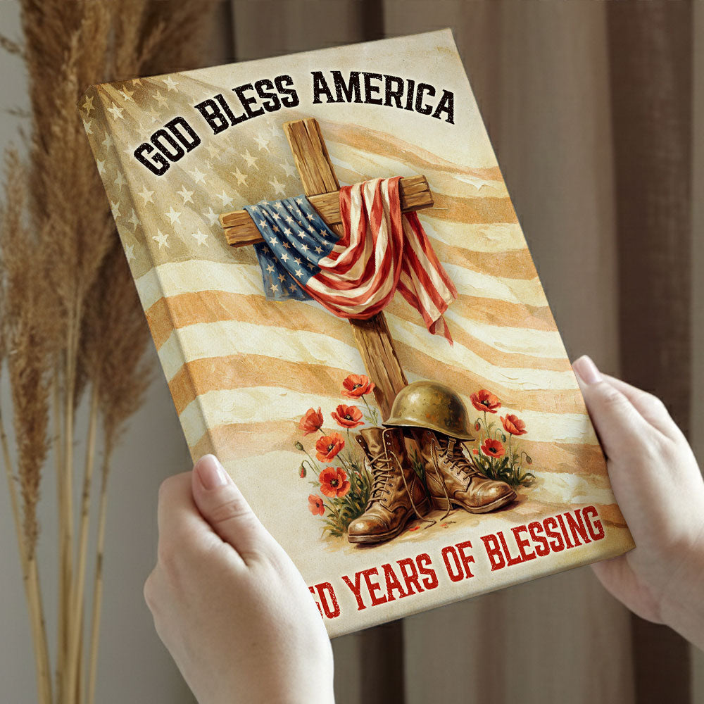 250 Years of Blessing Canvas Wall Art, God Bless America Christian Decor