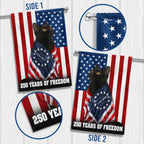 250 Years of Freedom Flag, 1776 2026 Black Cat Wrapped in Glory US Flag