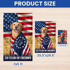 250 Years of Freedom Flag, Golden Retriever Wrapped in Glory US Flag