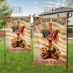 250 Years of Blessing Flag, Memorial Day Patriotic Cross American Flag