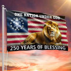 Lion Of Judah Flag, 250 Years of Blessing We The People Grommet Flag
