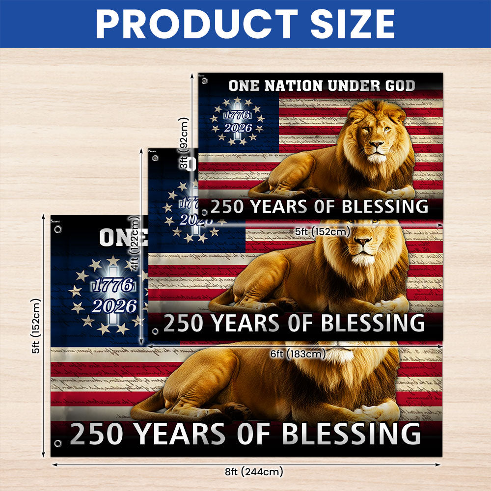 Lion Of Judah Flag, 250 Years of Blessing We The People Grommet Flag