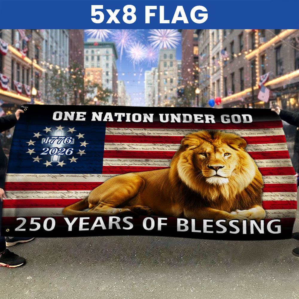 Lion Of Judah Flag, 250 Years of Blessing We The People Grommet Flag