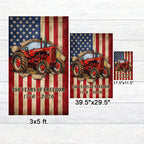 Tractor Farmer Flag, 250 Years of Freedom Red Tractor US Flag