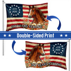 Horse American Grommet Flag, 250 Years Strong Horse Farmhouse Decor