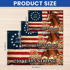 Horse American Grommet Flag, 250 Years Strong Horse Farmhouse Decor