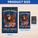 250 Years of Freedom Flag, 1776 2026 God Bless America Cross US Flag