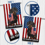 Dog American Flag, 250 Years of Freedom Dachshund Dog US Flag