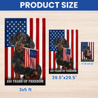 Dog American Flag, 250 Years of Freedom Dachshund Dog US Flag