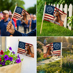 Horse American Flag, 250 Years Strong Patriotic Horse Handheld Flag