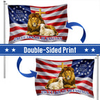 250 Years of Blessings American Grommet Flag,  Jewish The Lamb And Lion of Judah Decor