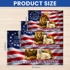 250 Years of Blessings American Grommet Flag,  Jewish The Lamb And Lion of Judah Decor