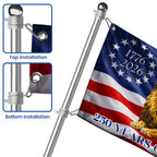 250 Years of Blessings American Grommet Flag,  Jewish The Lamb And Lion of Judah Decor