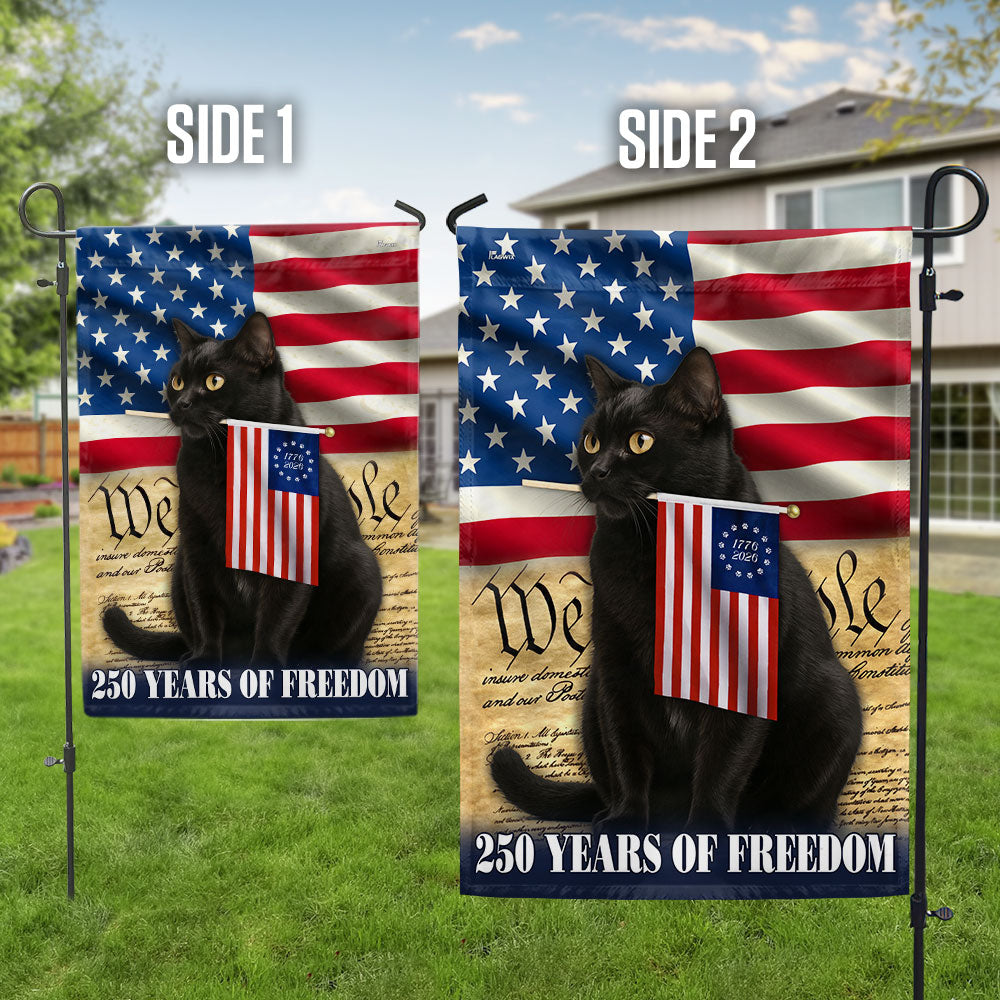 Patriotic Cat Flag, 250 Years of Freedom We The People US Flag