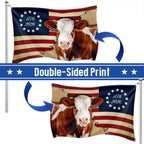 Hertford Cow American Flag, 1776 2026 Proud Cow Farmer Grommet Flag