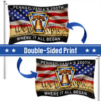 Pennsylvania American Flag, 1776 2026 Where It All Began Grommet Flag