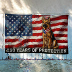 Dog American Flag, 250 Years of Protection Grommet Flag