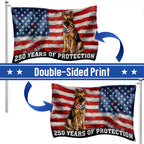 Dog American Flag, 250 Years of Protection Grommet Flag