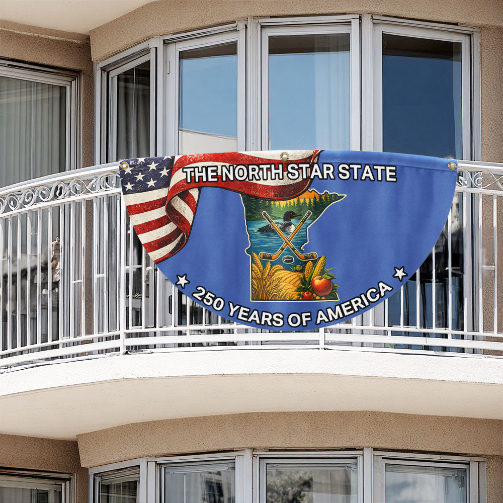 Minnesota Fan Flag, 250 Years of America The North Star State Minnesota Decor
