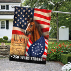 Horse American Flag, 250 Years Strong Horse Wrapped in Glory US Flag