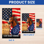 Horse American Flag, 250 Years Strong Horse Wrapped in Glory US Flag