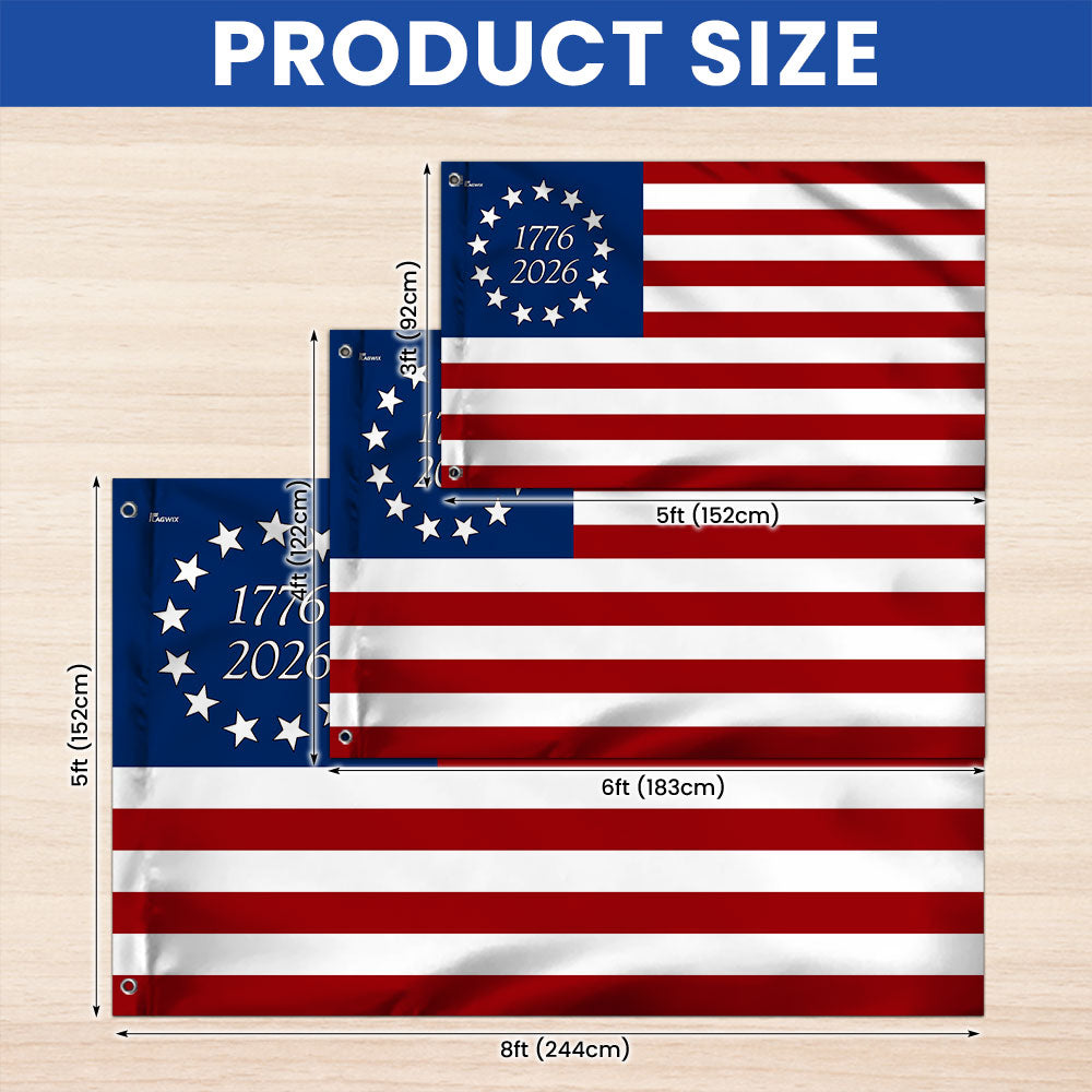 FLAGWIX Betsy Ross 1776 2026 American Grommet Flag