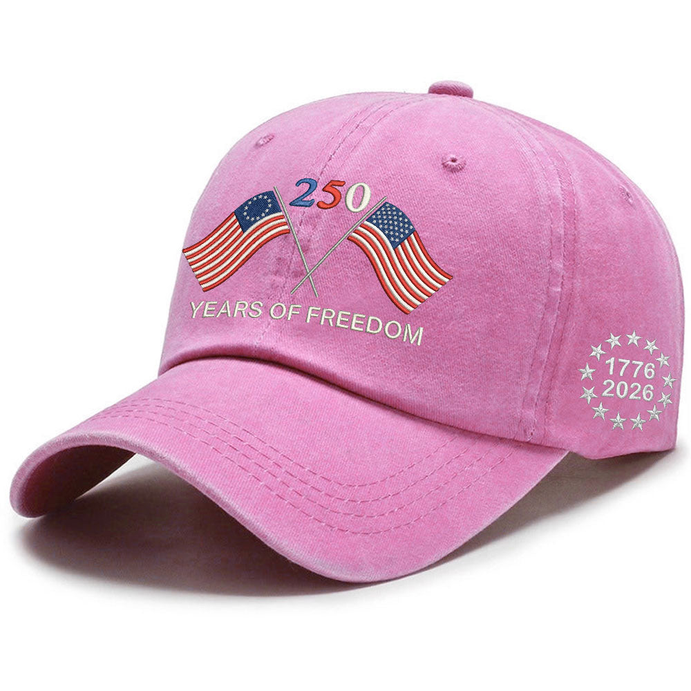 Betsy Ross 250 Years of Freedom Washed Cap with Embroidered American Flag