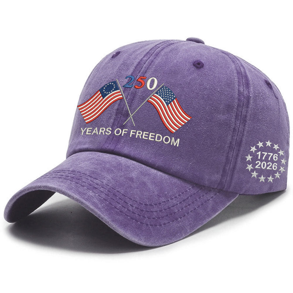 Betsy Ross 250 Years of Freedom Washed Cap with Embroidered American Flag