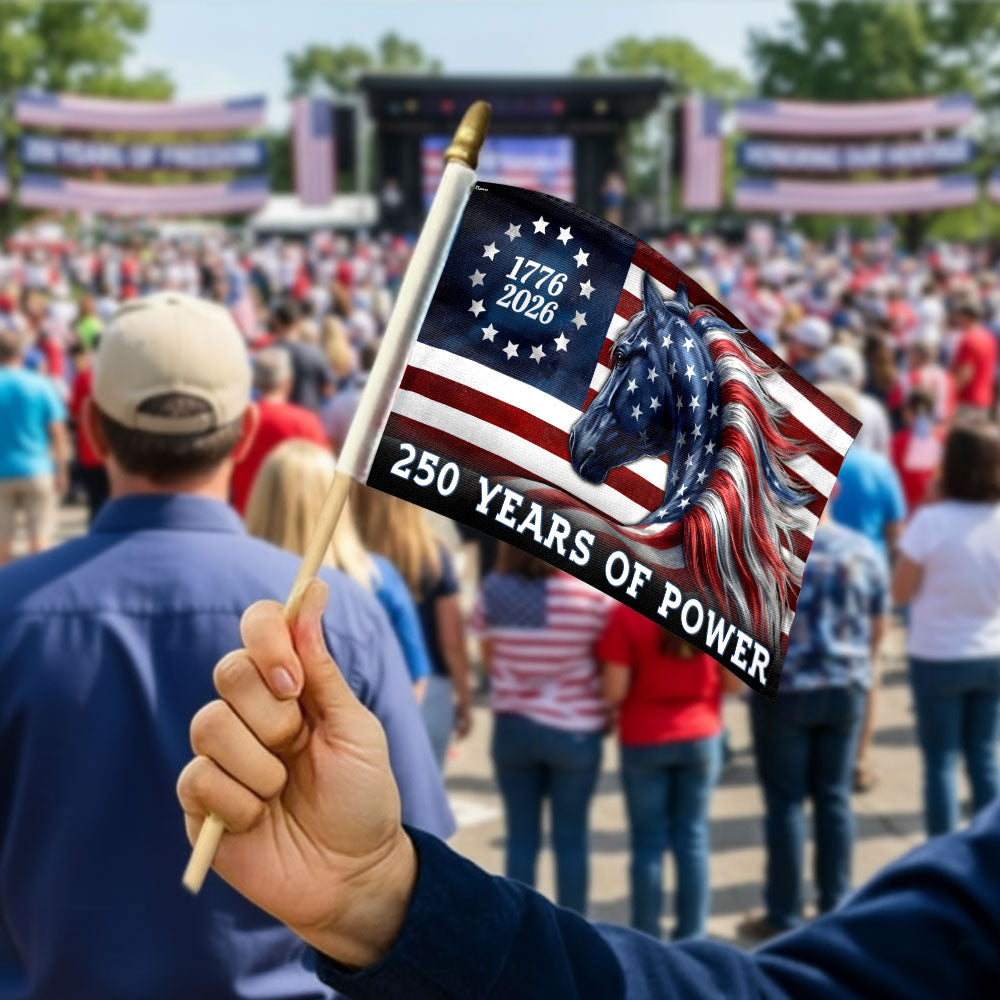 Horse Flag, 250 Years of Power Horse Handheld American Flag