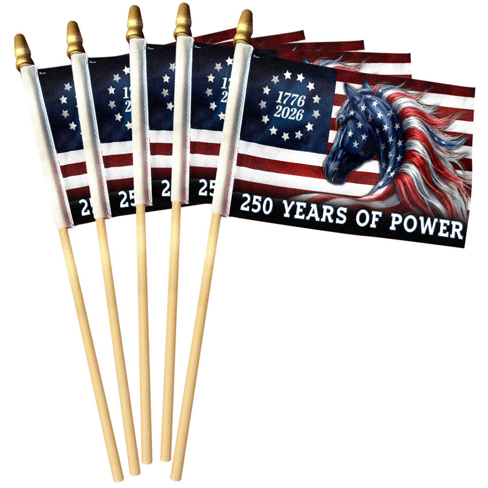Horse Flag, 250 Years of Power Horse Handheld American Flag