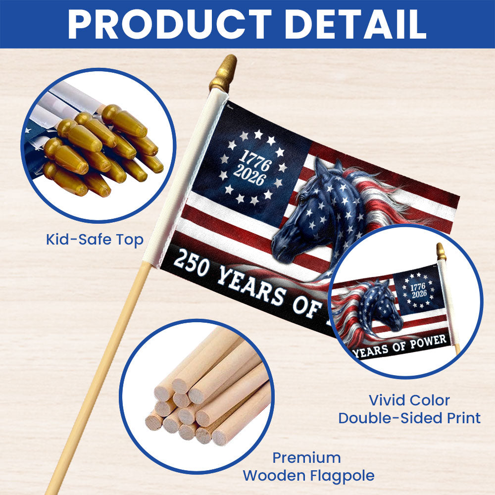 Horse Flag, 250 Years of Power Horse Handheld American Flag