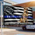 Police US Flag, 1776 2026 German Shepherd Thin Blue Line Grommet Flag