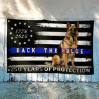 Police US Flag, 1776 2026 German Shepherd Thin Blue Line Grommet Flag