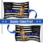 Police US Flag, 1776 2026 German Shepherd Thin Blue Line Grommet Flag