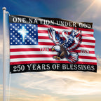 Christian Cross Flag, 250 Years of Blessings Patriotic Eagle Grommet Flag